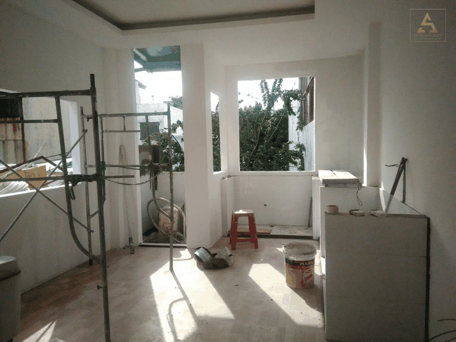 hiện trang chưa thi công tủ bếp