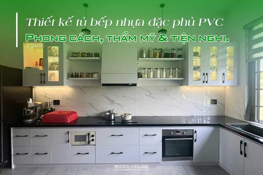 Tủ bếp nhựa giả gỗ phủ PVC – Chống nước, chống ẩm hoàn hảo