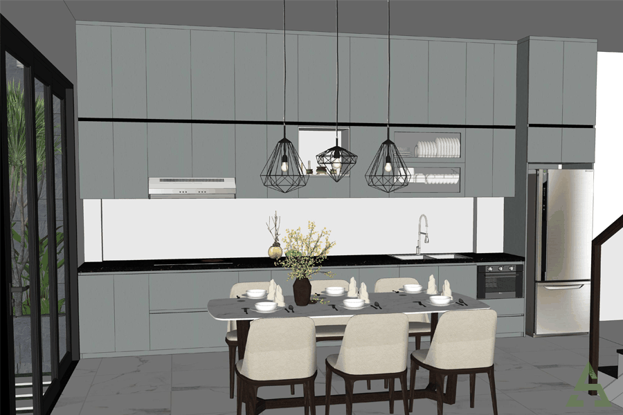 THIẾT KẾ THI CÔNG TỦ BẾP ACRYLIC NHÀ CHỊ LY – HÒA XUÂN