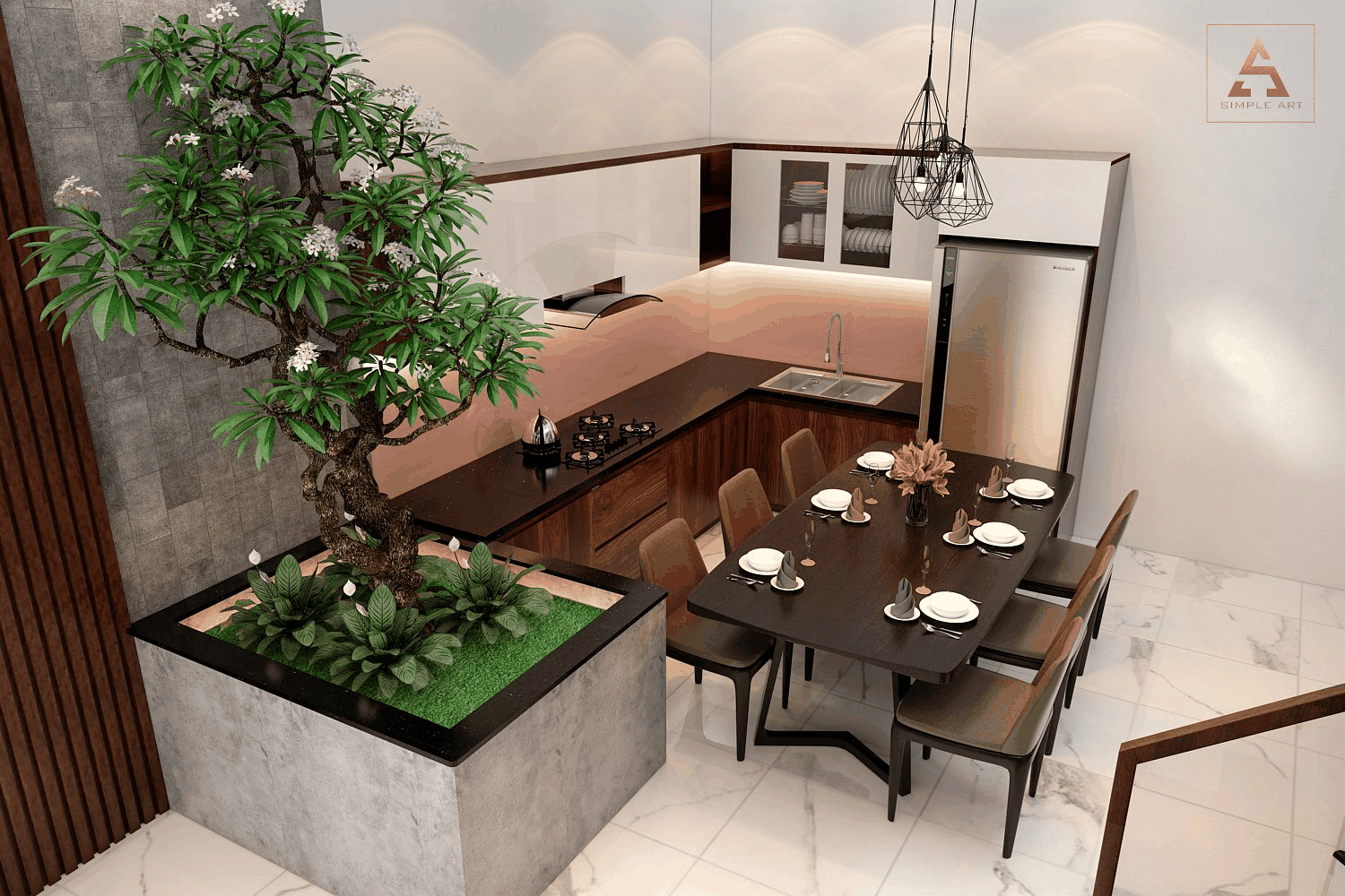 TỦ BẾP MDF MELAMINE ANH KHÁNH ĐÀ NẴNG