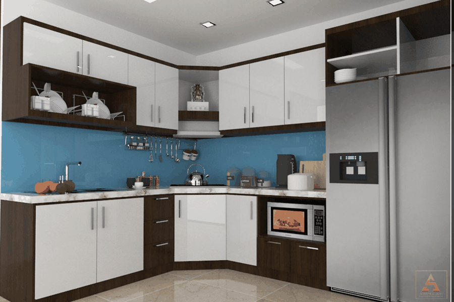 TỦ BẾP MDF MELAMINE NHÀ ANH PHÚC HỘI AN