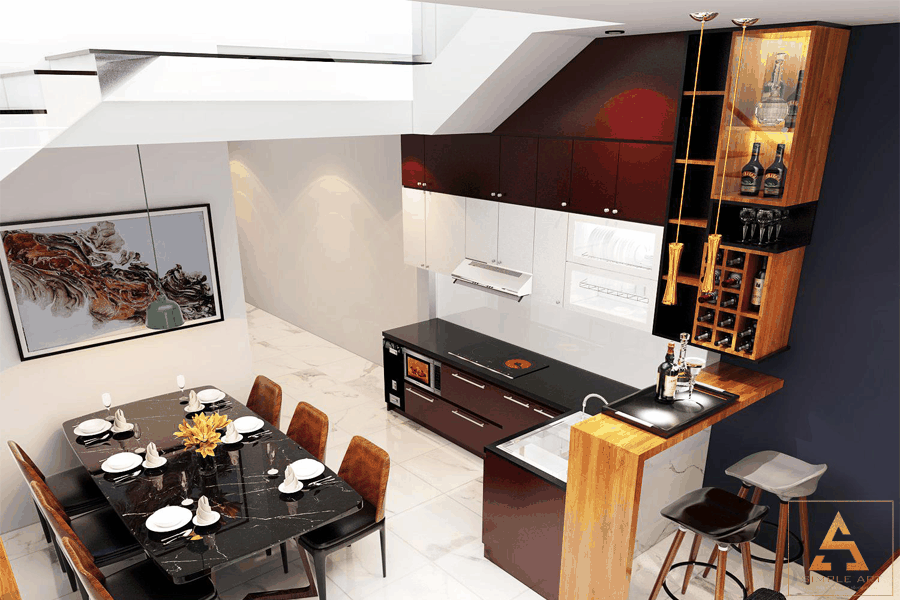 TỦ BẾP NHỰA ACRYLIC CHỐNG NƯỚC NHÀ ANH HUY VĨNH ĐIỆN
